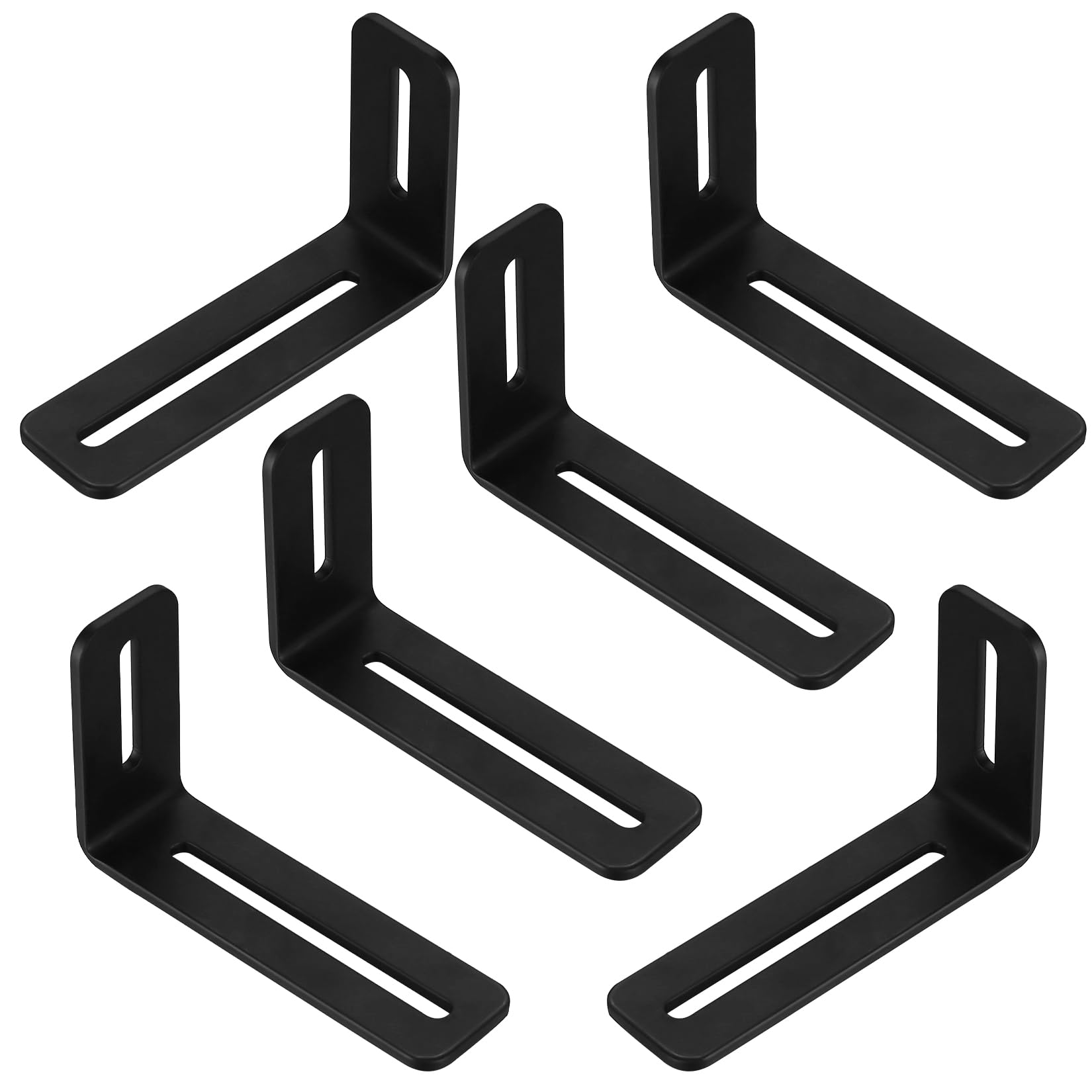 Amazon.com: 6 Pcs Adjustable Slotted L Brackets, Black L Shaped